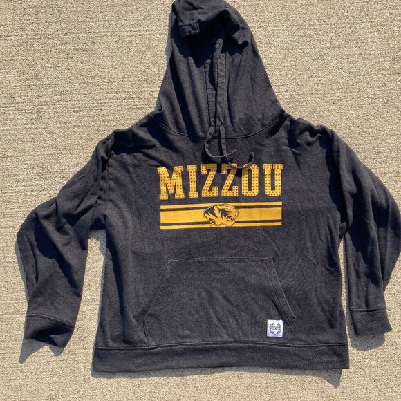 Victoria’s Secret PINK Mizzou Missouri Tigers black sequins Hoodie Sweatshirt L - Picture 1 of 9